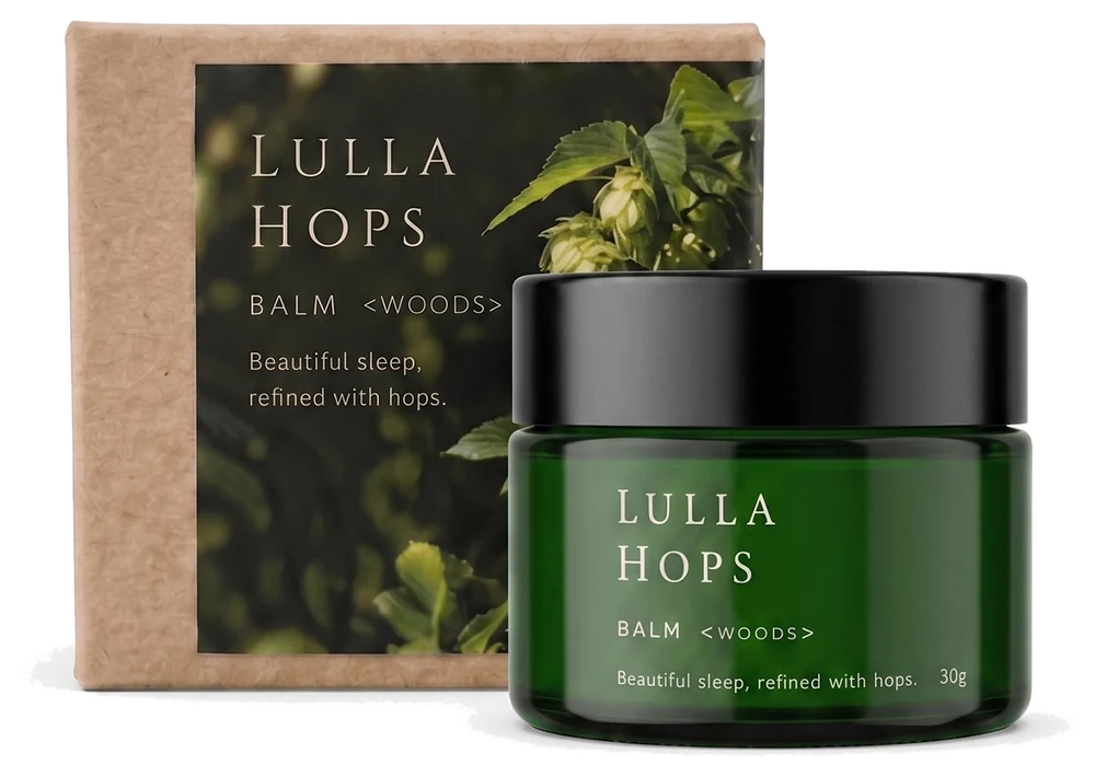 LULLAHOPS バーム WOODS 本体とパッケージ